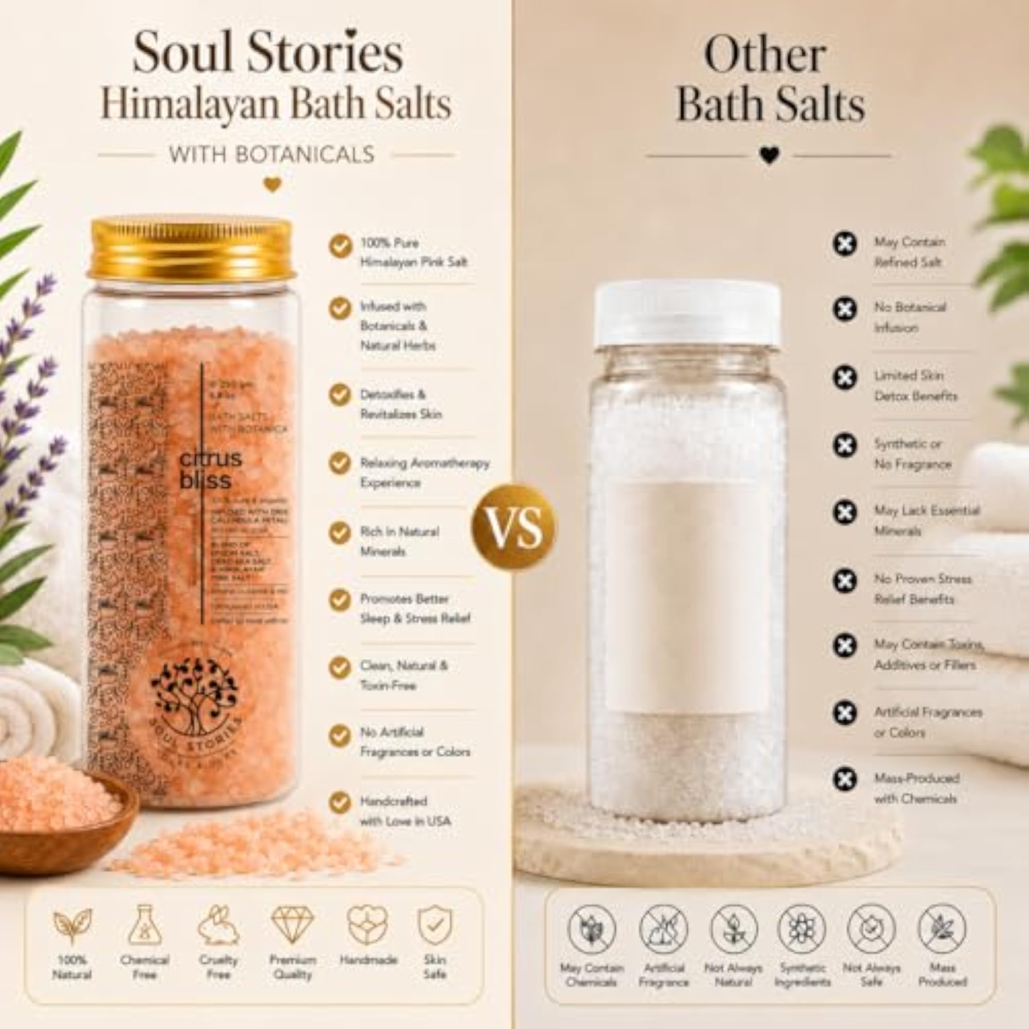 Relaxing Bath Salt for Body & Mind, Promotes Restful Sleep